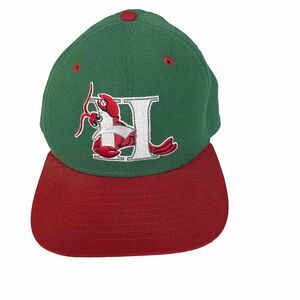 RARE VTG New Era Hickory Crawdads “Christmas In July” Baseball Cap Sz M-L MiLB